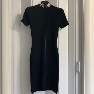 MICHAEL KORS RIBBED FRONT ZIP DRESS